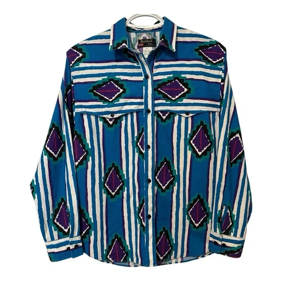 Vintage Ruddock Bros Western Roper Rodeo Button Down Colourful Long Sleeve Small - Picture 2 of 16